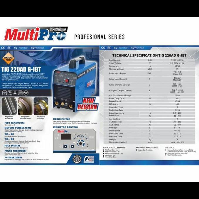 *$*$*$*$] MESIN TRAVOLAS MULTIPRO TIG 220AD M-JB