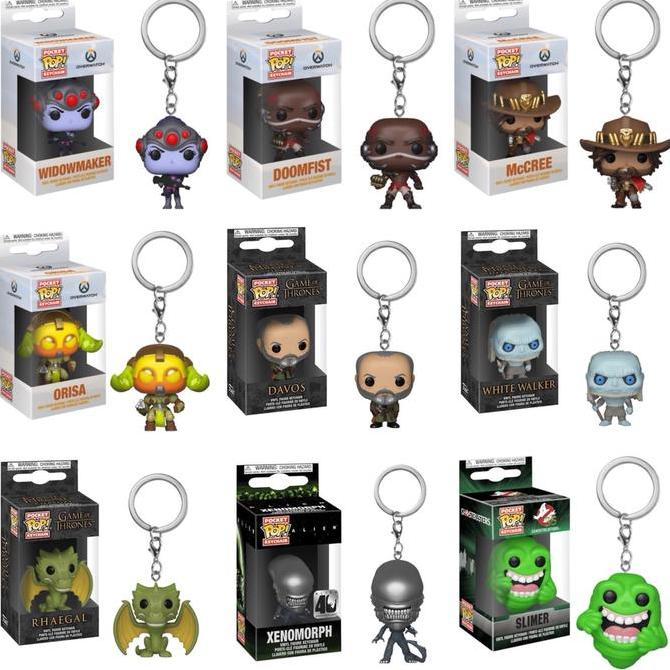 HOT SALE FUNKO POP KEYCHAIN (OVERWATCH, GAME OF THRONES, ALIEN, NIGHT KING) TERMURAH