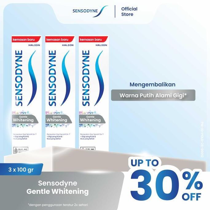 Sensodyne Toothpaste Pasta Gigi Sensitif Essensial Care Whitening 3x100gr - TRIPLEPACK