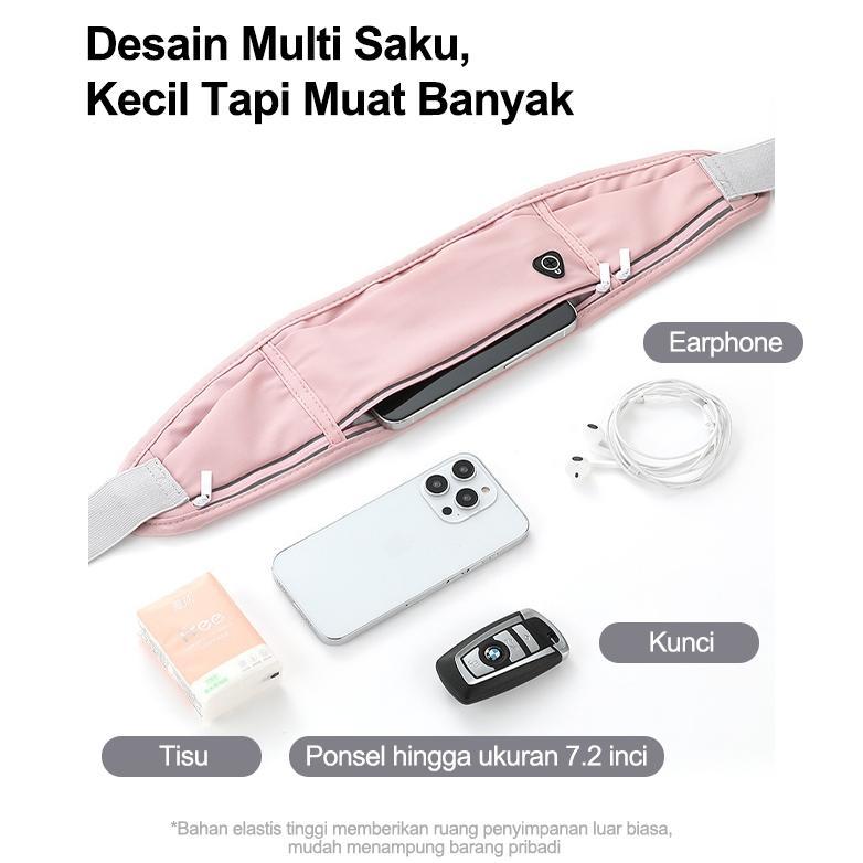 Garansi Tas Pinggang Lari Waterproof / Running Belt Tas Pinggang Hp Olahraga Lari Jogging Sepeda / T