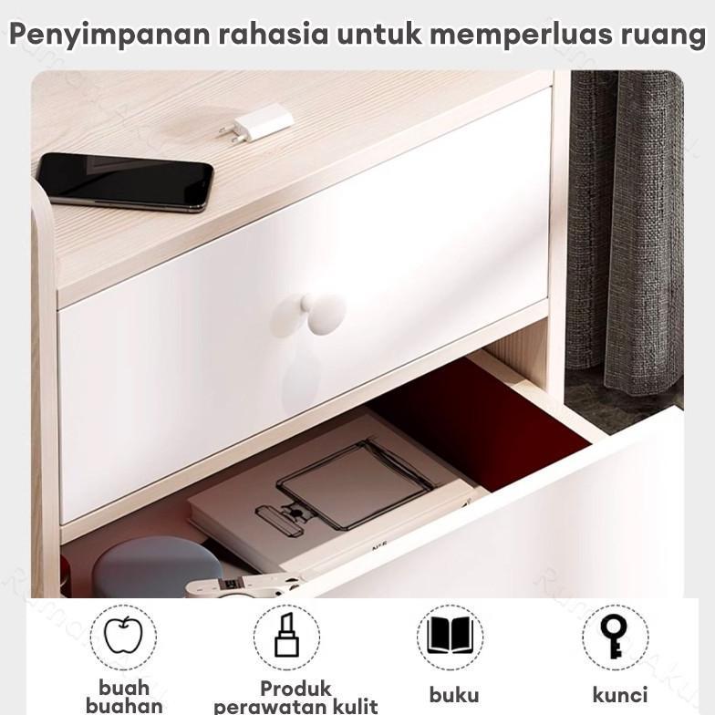 HEMAT Meja Nakas dengan kunci Laci Meja Nakas Minimalis Meja Kamar aesthetic Meja Nakas kayu bedside