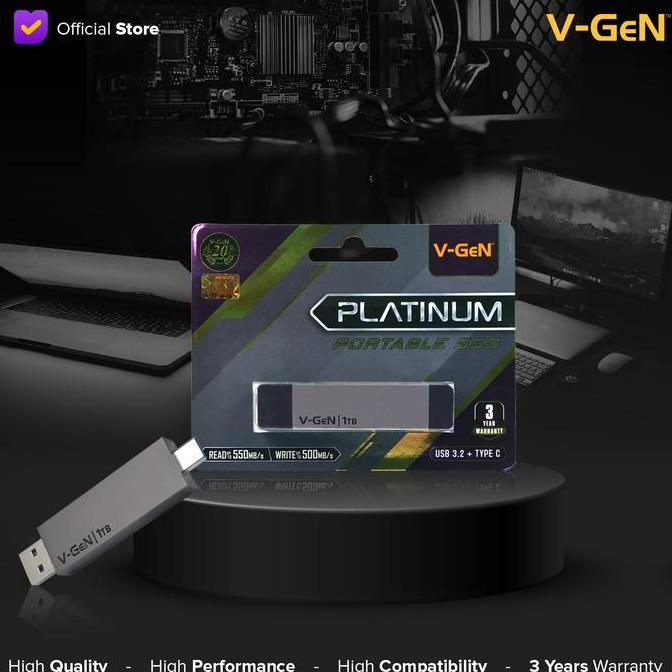 New- Netyou- V-Gen Ssd Portable 1Tb Storage External Usb 3. Type-C 1 Tb Vgen