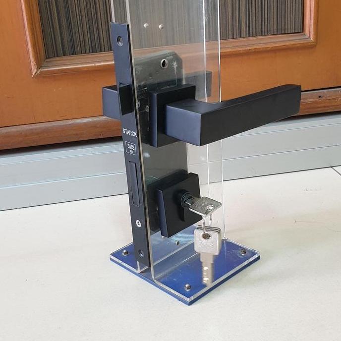 Door handle Starck minimalis solid heavy duty black handle pintu kayu