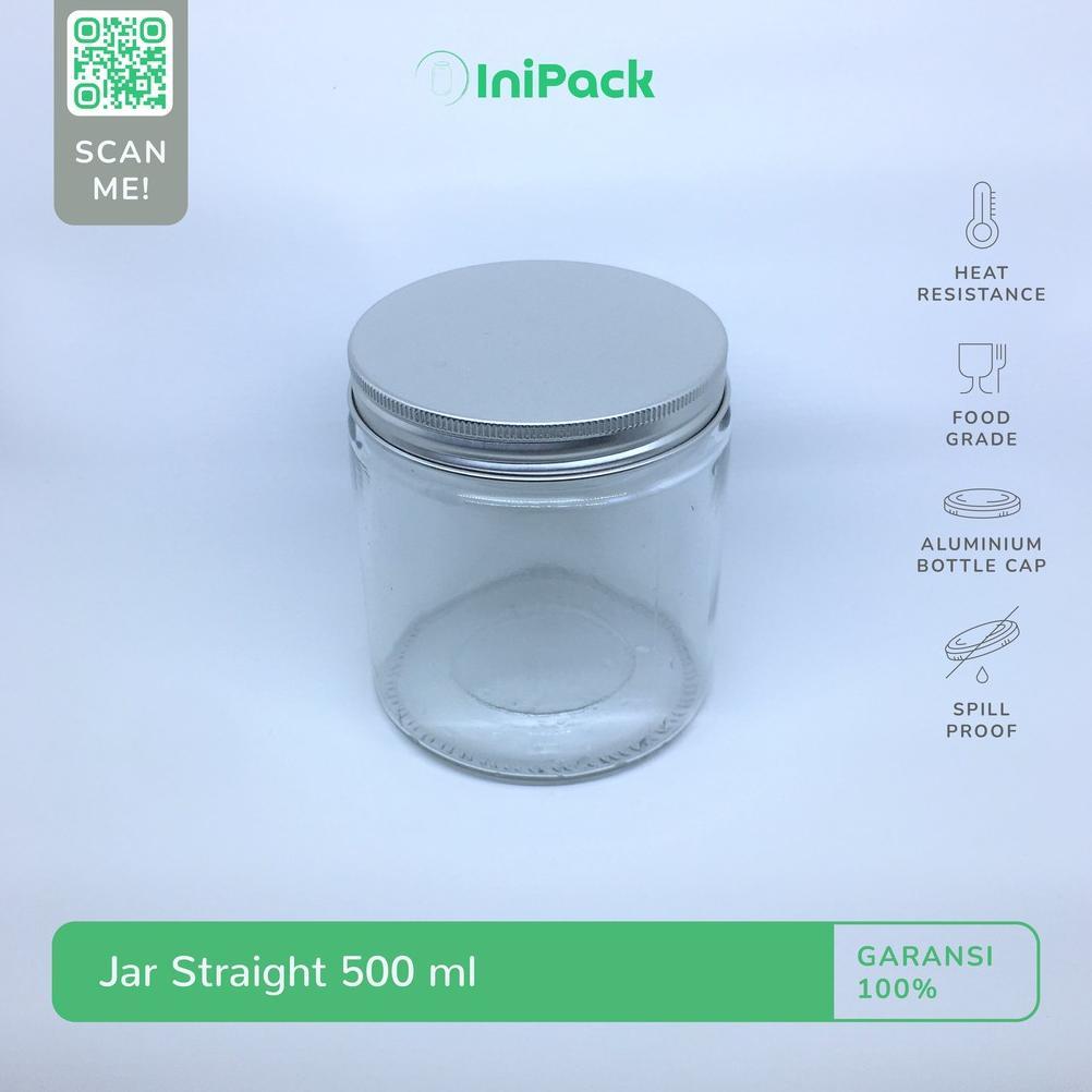Toples Jar Kaca 500 ML / Botol Toples Kaca 500ML Tutup ALUMINIUM