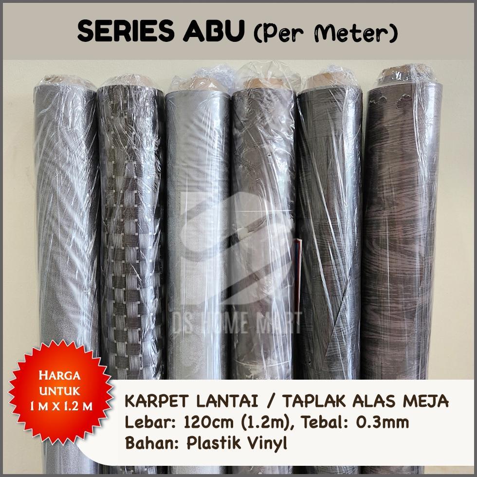KOLEKSI ABU (PER METER): Karpet Lantai Plastik Vinyl Murah Alas Meja Pengganti Keramik Daimaru