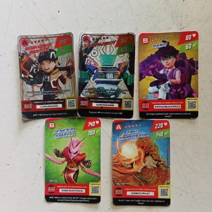 HOT SALE SET KARTU BOBOIBOY KARAKTER BOBOIBOY GENTAR,SAMPAH BOT,JENERAL SIBELLA, ALPHA TUMGOSAURUS. 