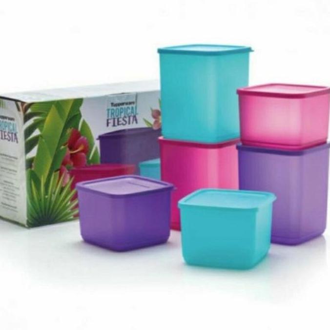 * TOPLES SNACK TUPPERWARE TROPICAL FIESTA SET (6PCS) TOPLES KUE *