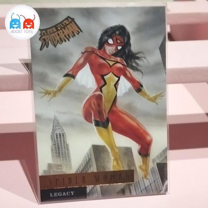HOT SALE SPIDER WOMAN KARTU MARVEL FLEER ULTRA LEGACY NO SPIDERMAN THOR HULK FUNKO POP LEGENDS TERMU