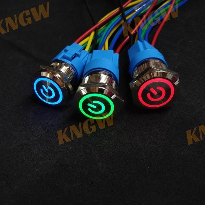 Berkah Baktie - Push Button Tombol Tekan Metal Tombol Besi Saklar On Off 22Mm 220V 24V Panel Listrik