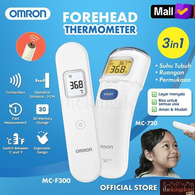 Omron MC-F300 MC-720 Forehead Thermometer Thermo Dahi MC F300 Termometer Digital Alat Ukur Pengukur 