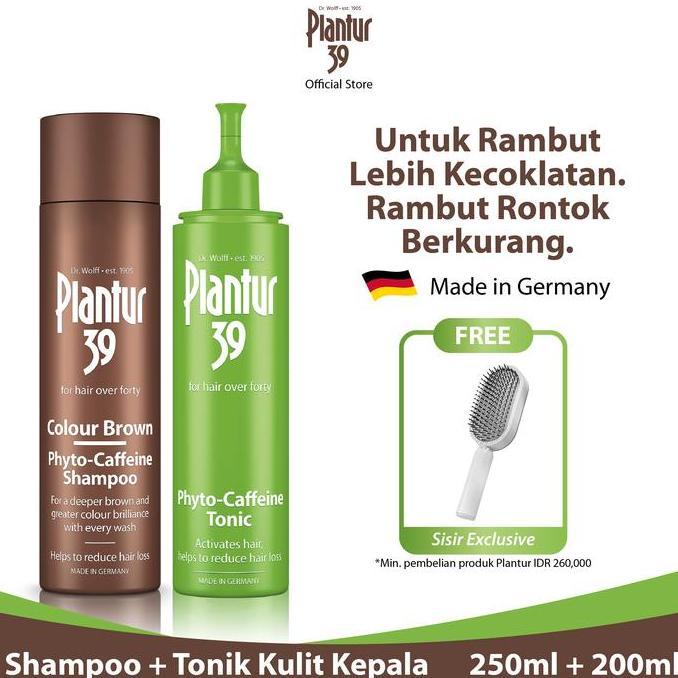 Paket Plantur 39 Brown - Plantur 39 Brown Shampoo + Tonik Rambut Tipis