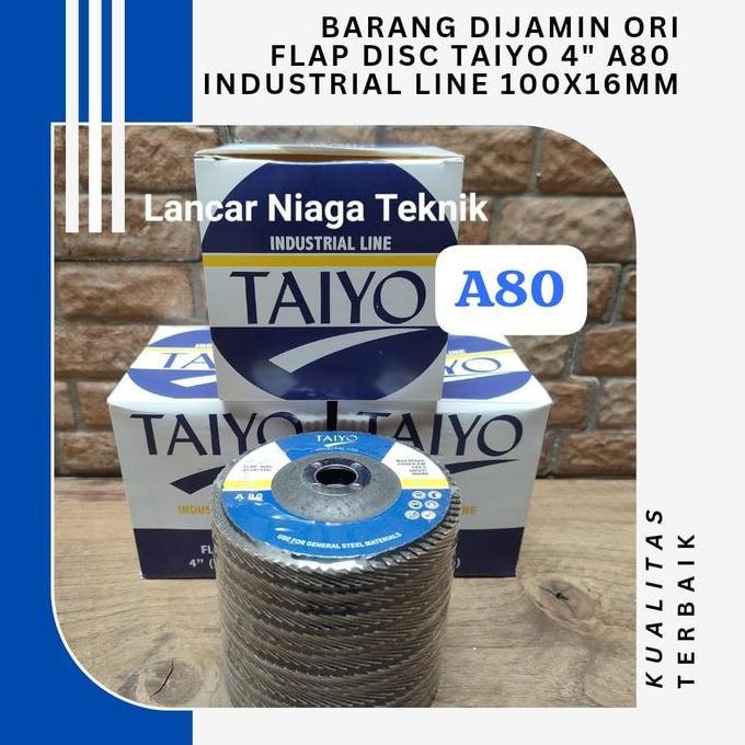 MATA GERINDA TAIYO AMPLAS SUSUN FLAP DISC 4 INCH GRIT A80 TAIYO
