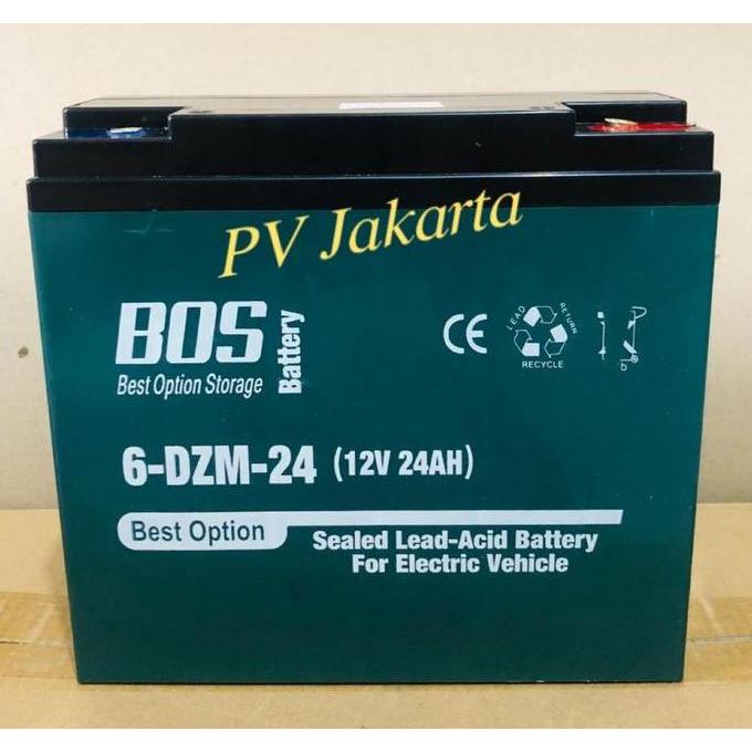 Aki Sepeda Listrik BOS 6-DZF-20 / 6-DZF-24 / 6-DZM-24  (12V 20 / 24Ah)