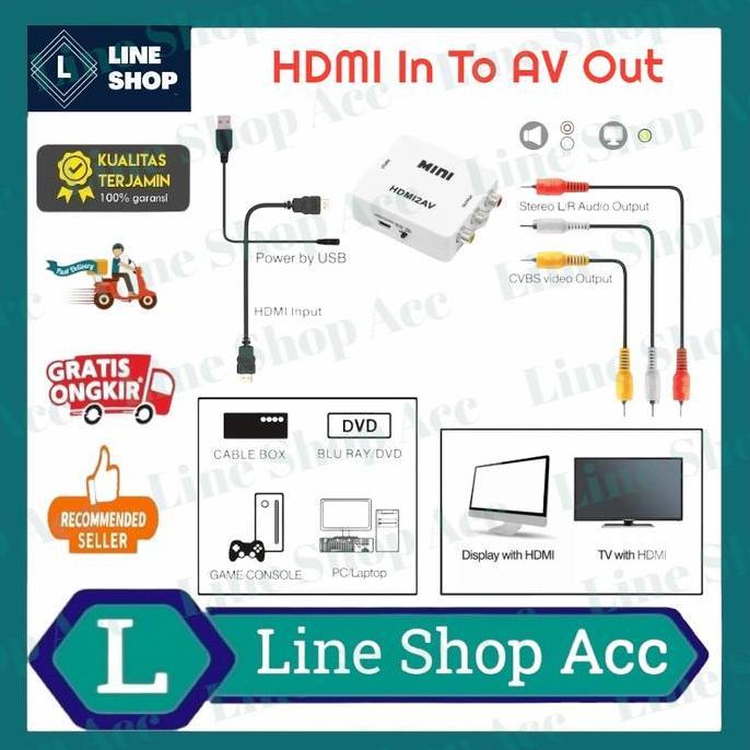 DS245 - Converter HDMI To AV RCA / HDMI2AV / Mini HDMI2AV
