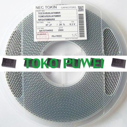 CAPASITOR TANTALUM 470UF KAPASITOR NEC TOKIN WITHSTAND VOLTAGE MAX 6V TKPU27