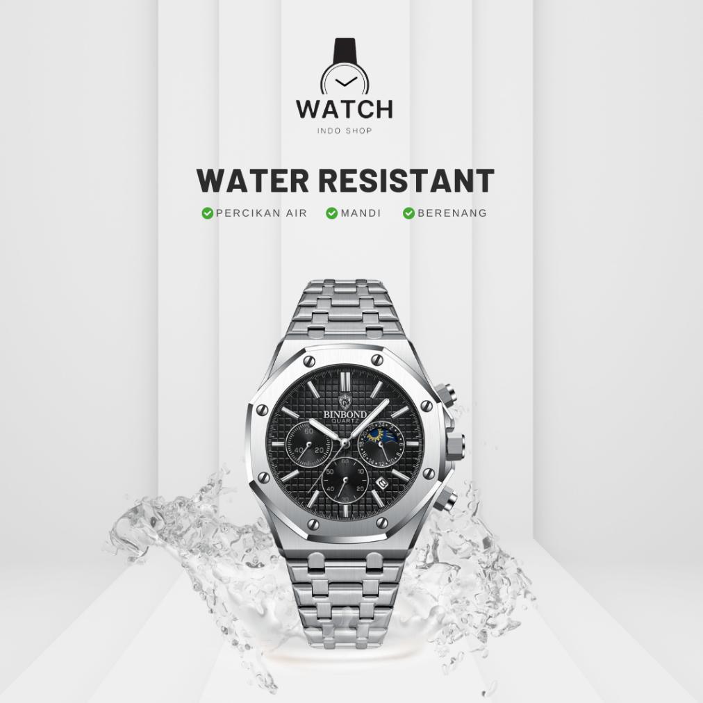 EXCLUSIVE Indoshopwatches Jam Tangan Pria Analog Binbond 0161 Cronograph Luminos Analog Watches