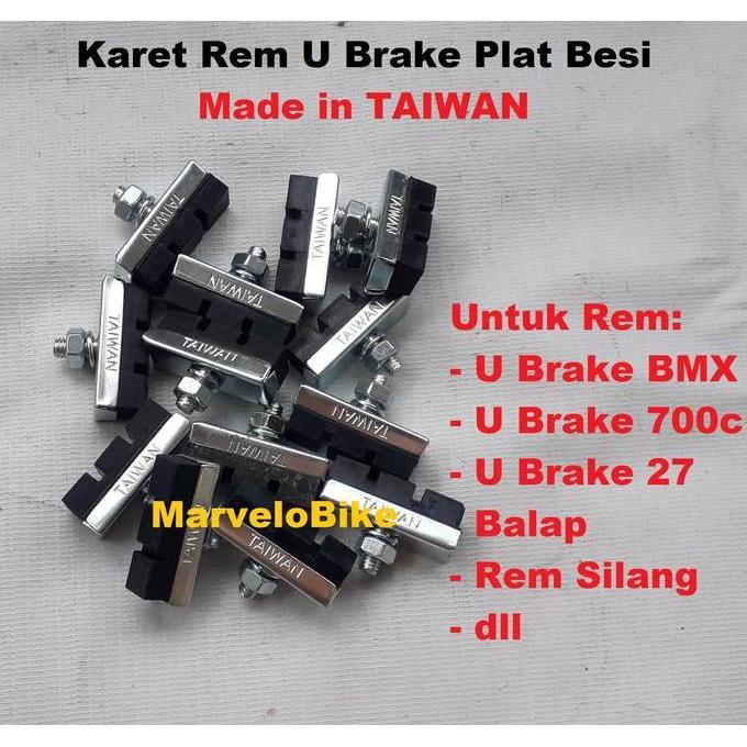 Ready Karet Rem Sepeda U Brake Besi Made in TAIWAN Karet Rem Sepeda BMX Fixie Balap RoadBike