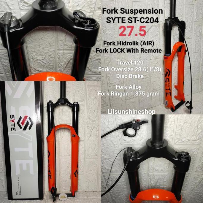 Promo Fork Oversize Mtb 27.5 Syte C204 Alloy Shock Suspension Air Hidrolik Hydraulic T120 Steertube 