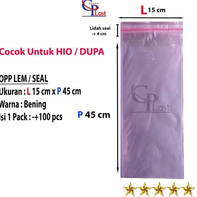 Newbitc- Langsungbungkus- Plastik Opp Lem 15X45 Cm / Plastik Packing Dupa - Plastik Hio