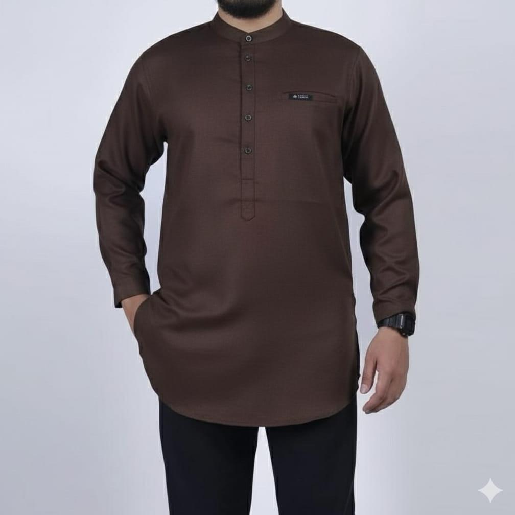 EXCLUSIVE KHOIRUMMAH Koko Kurta Makkah - Koko Polos Pria - Kurta Dewasa Lengan Panjang