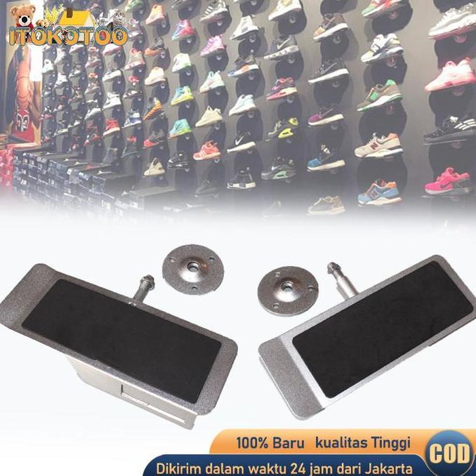 RGPOTZ Display Sepatu Dinding Metal Gantungan Sepatu Dinding