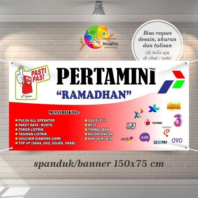 Spanduk Banner pom mini, spanduk Konter Dll