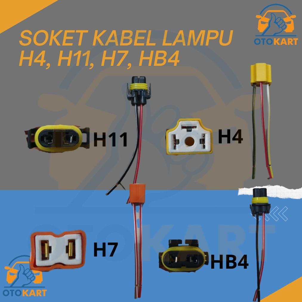 SOKET KABEL LAMPU MOBIL H4 H7 H11 HB4 / SOCKET SEAL BEAM BOHLAM LAMPU UTAMA MOBIL / SOKET LAMPU KABE