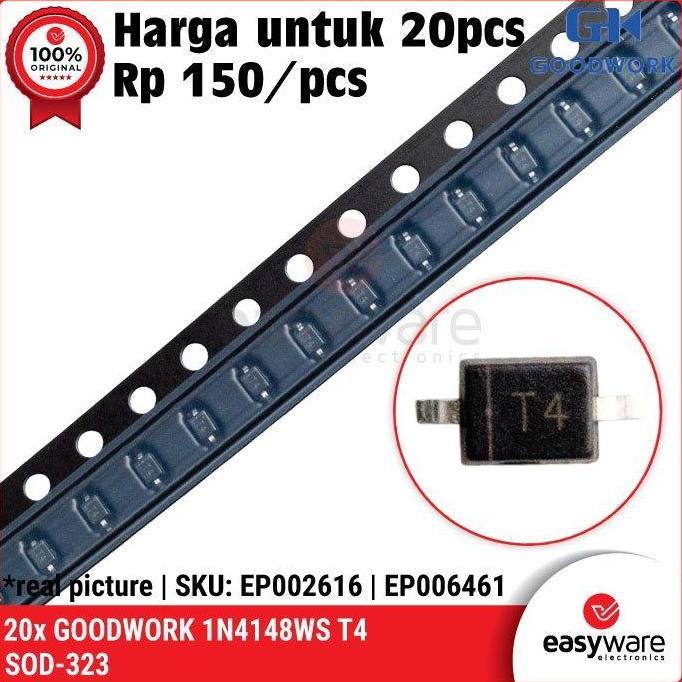 [20 PCS] DIODE 1N4148 SOD-323 1N4148WS T4 SOD-323 SWITCHING DIODA 1N4148 SMD EWE27