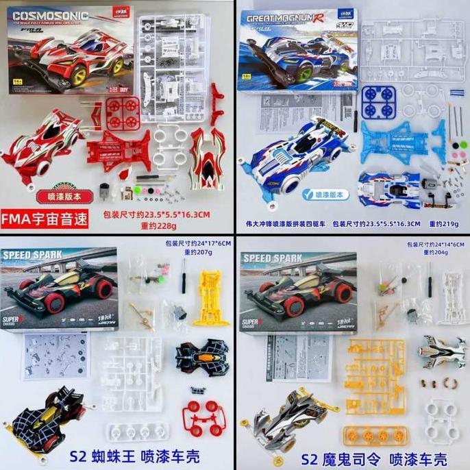 Mobil Mainan Rep. Tamiya Mini 4Wd Merk Jeipin Painting Body Series