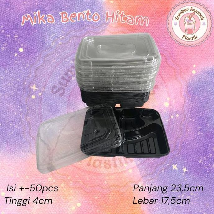 - Tray Bento / Mika Bento / Box Bento / Bento Sekat 4 + Tutup Bening @50 Set