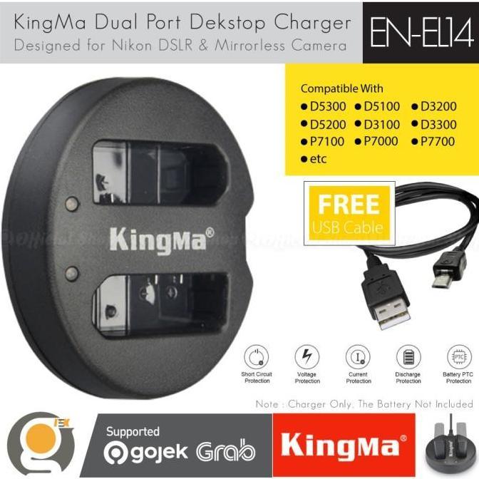 - Kingma Charger En-El14 For D5200 D3200 D3300 D5100 D5300 D5500 Ni Kon