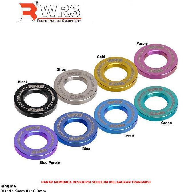 Ring Titanium WR3 M6 OD 11.9mm ID 6.3mm / M8 OD 15.8mm ID 8.4mm / M10 OD 20mm ID 10.4mm