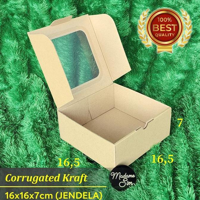 Ver- Kotak Brownies - Cake Box - Dus Roti 16X16X7 (Jendela)