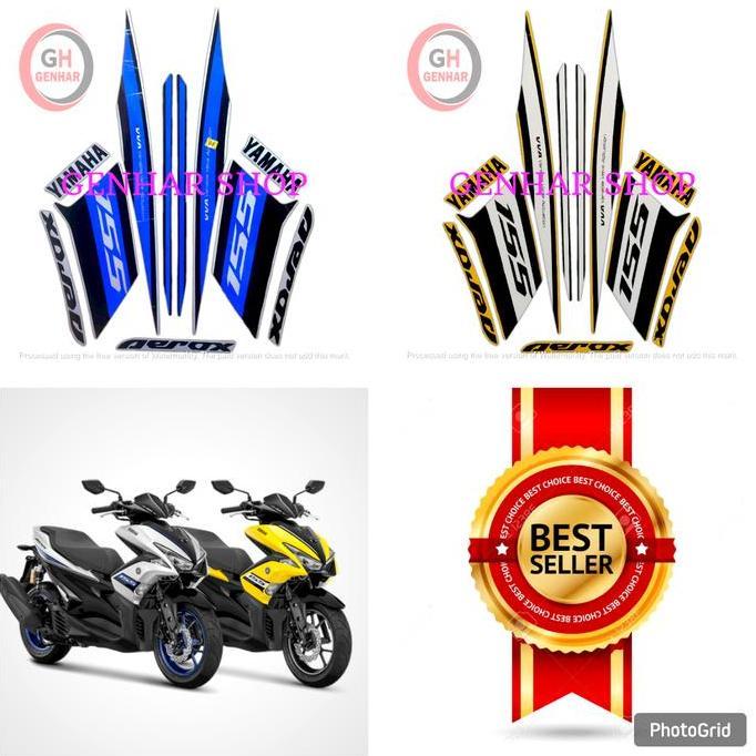STIKER STRIPING LIS BODY MOTOR AEROX VVA 155 2018 R SEPASANG FULL SET