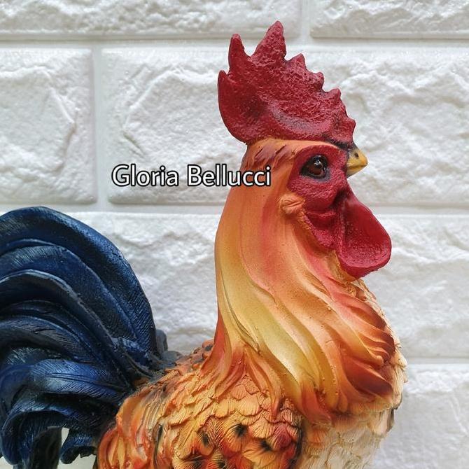 patung ayam jago pajangan kate dekorasi hiasan taman atau rumah