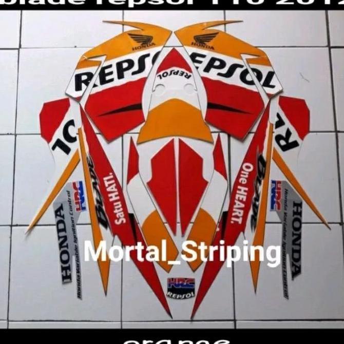 Blade Repsol 110 2012 Orange Stiker Striping Lis Body Bodi