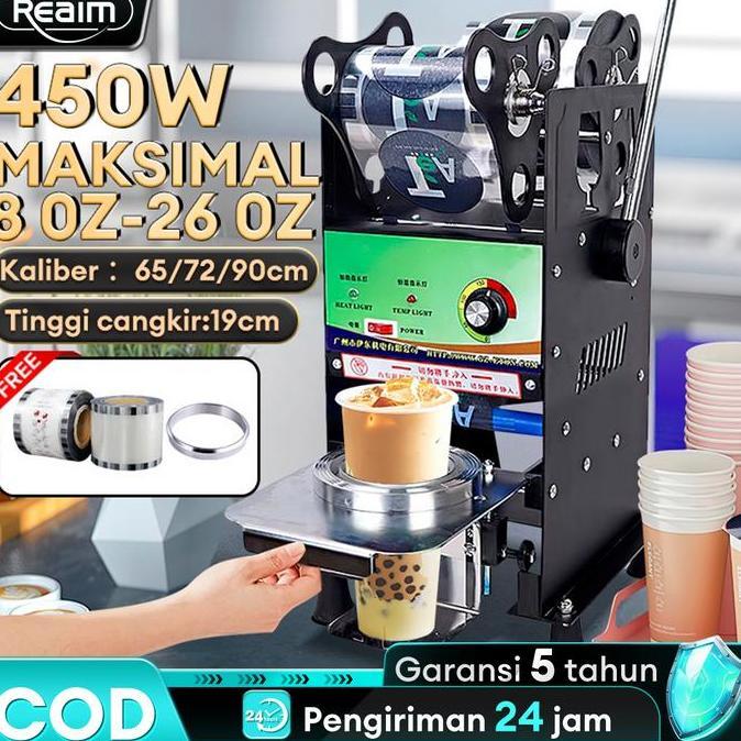 Ver- Reaim Cup Sealer Mesin Press 8-26 Oz Original Mesin Cup Sealer [Semua Ukuran Cup] Mesin Press G