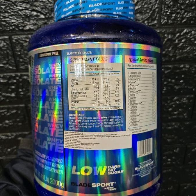 Suplemen Fitness Blade Whey Protein Isolate 66 Serving 2000 Gram 4.4 Lb 5