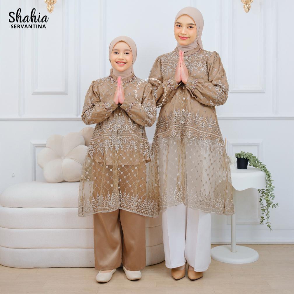 Super Deal Shahia Servantina - Selena Oneset Setelan Celana Anak Perempuan Tunik Couple Mom & Kids