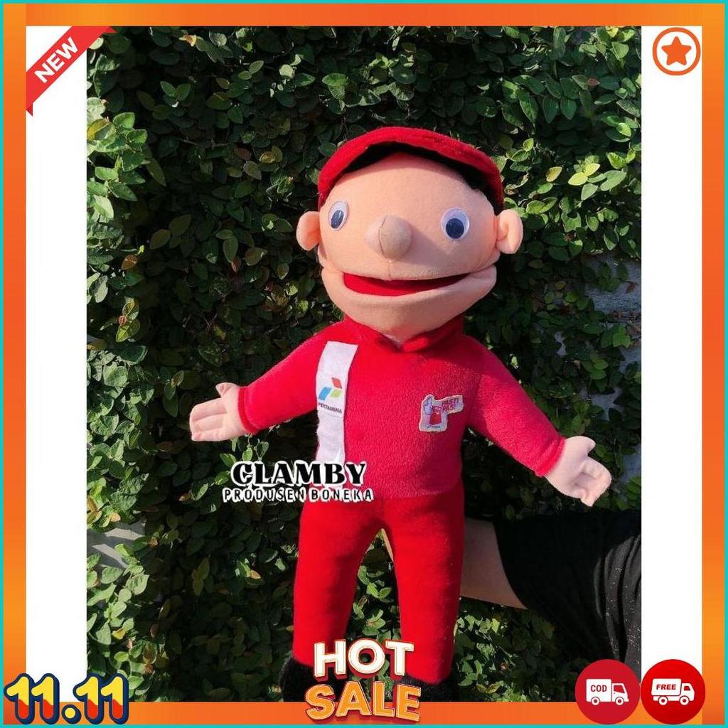 Boneka Muppet Profesi Spbu Pertamina  Boneka Cablak Handpuppet Mainan Anak Boneka Edukasi [J6]