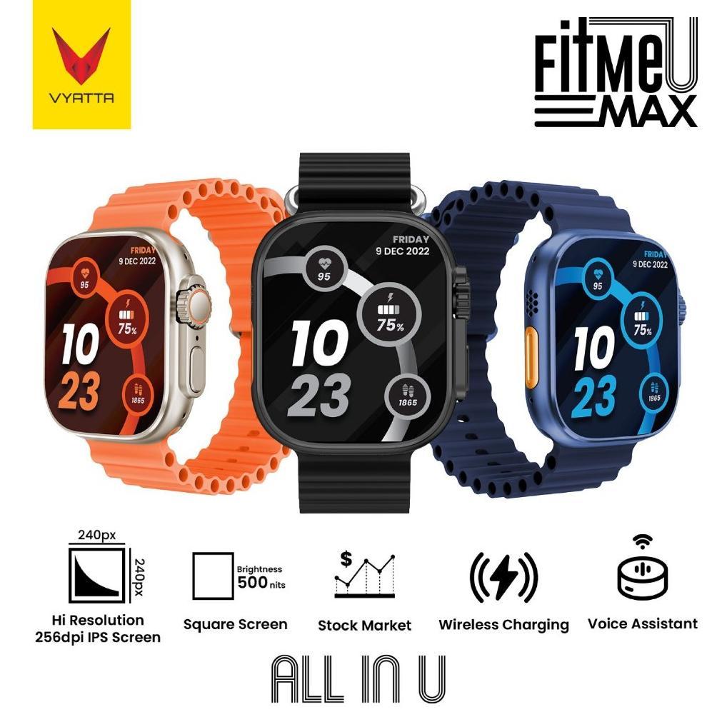 NEW DEALS [CUCI GUDANG] VYATTA FITME U MAX SMARTWATCH LARGE IPS SCREEN 1,96" 100+ SPORT MODE STOCK M