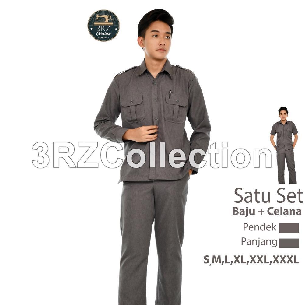 Sales Seragam Dinas Pria Baju Dinas Abu Abu Baju Seragam Abu Tua Kerja Kantor Pria Seragam Pns/Pemda