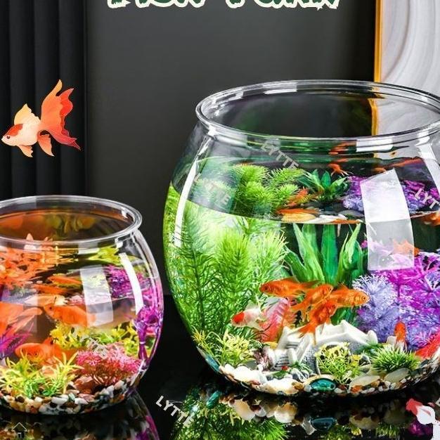 Lytte Fish Tank Aquarium Kaca Bulat Aquarium Kaca Bulat Toples /Toples Aquarium Toples Bulat Ikan Hi