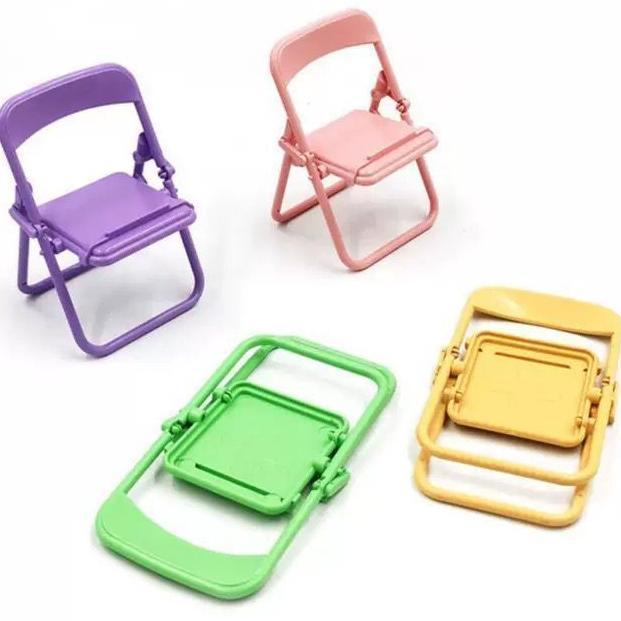 big sale holder hp unik bentuk phone holder kursi mini lipat stand hp meja portable universal warna 