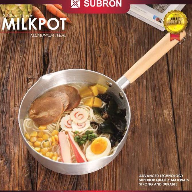 Subron Panci Susu Alumunium Tebal Aloy 18Cm 20Cm 22Cm Pegangan Kayu