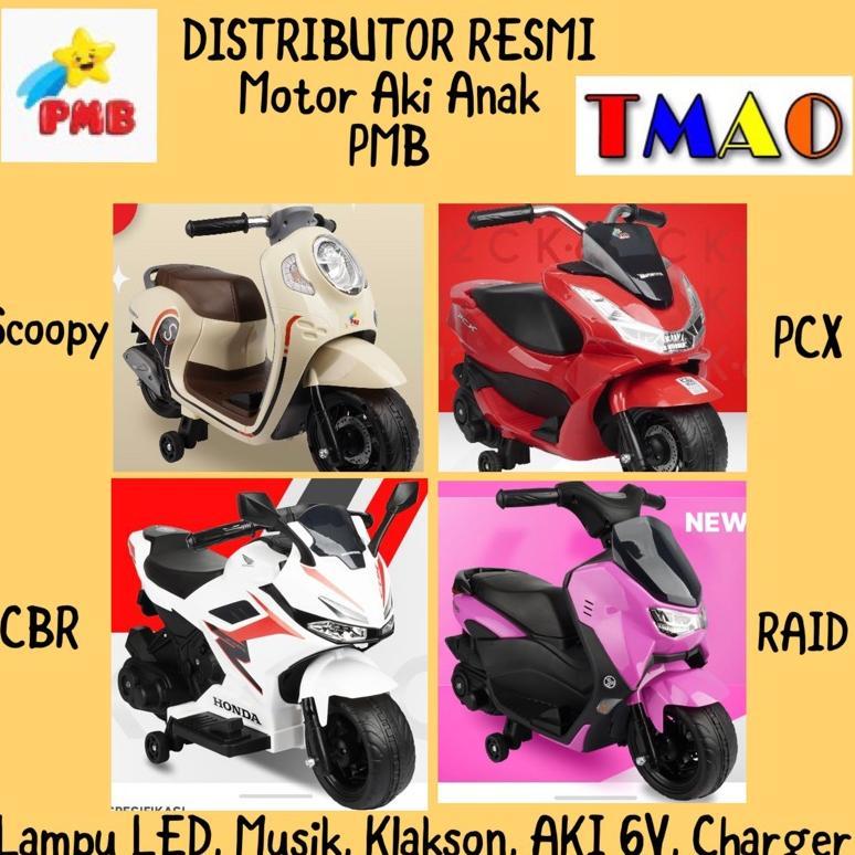 MOTOR AKI MAINAN ANAK HONDA SCOOPY PCX MINI LISENSI ORIGINAL PMB K611C K612C K-611C K-612C MURAH