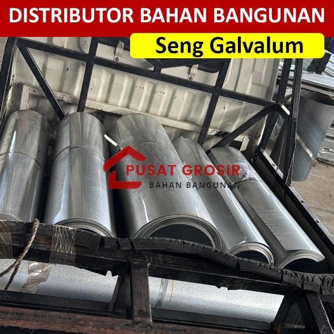 Seng Plat Talang Galvalum L 90Cm T 0.35Mm P 50M Seng Talang Seng Galvalum 0,35Mm Super 1 Roll (Grosi