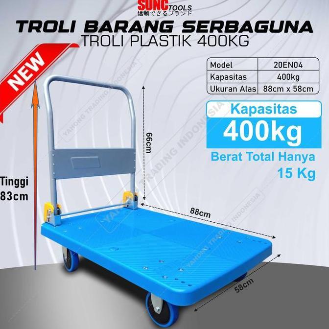 Troli Lipat Plastik Trolli Barang Trolley Serbaguna 400Kg Sunc Tools Allshop