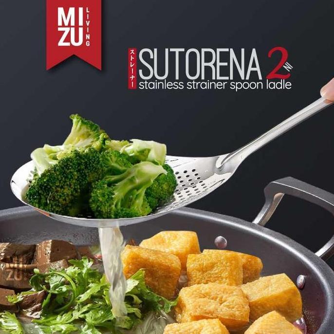 MIZU SUTORENA-NI 304 Stainless Strainer Spoon Ladle Centong Saringan Sup Sendok Saringan Mie Jumbo T