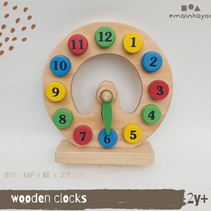 WOODEN CLOCK TOYS - MAINAN MONTESSORI KAYU MURAH
